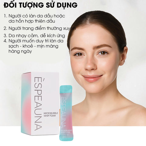 Espeauna Bọt Rửa Mặt Siêu Mịn Microbubble Whip Foam 4ml x 20 gói