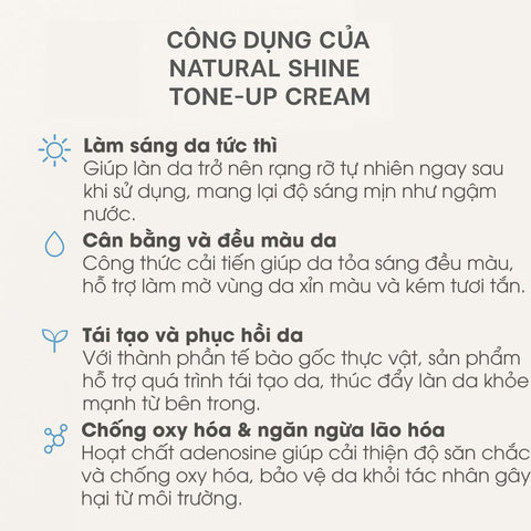 Espeauna Kem Dưỡng Nâng Tông Tự Nhiên Natural Shine Tone-Up Cream