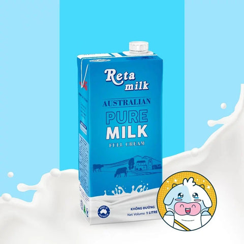 [Reta Milk] Sữa Tươi Úc Tiệt Trùng Không Đường 1000ml