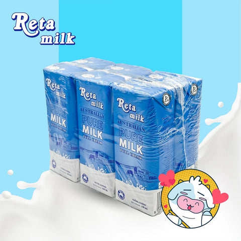 Sữa Tươi Úc Tiệt Trùng Reta Milk Không Đường 200ml - Lốc 6 hộp