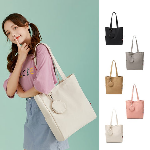 [4All] Túi Canvas Đeo Vai Trơn Cho Nữ